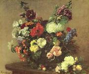 Henri Fantin-Latour Bouquet de Fleurs Diverses oil painting on canvas